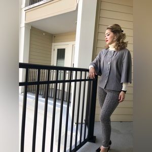 Larry Levine gray cloak blazer